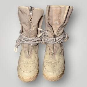 Nike SF Air Force 1 High Special Field Rattan Beige Boot Sneakers 9.5 Rope Laces